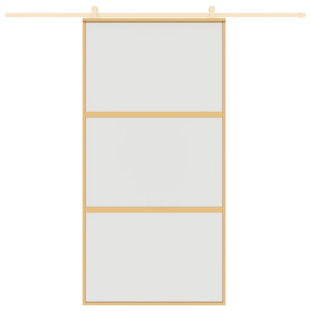 Porta Scorrevole Oro 102,5x205 Vetro Smerigliato ESG Alluminio 155153