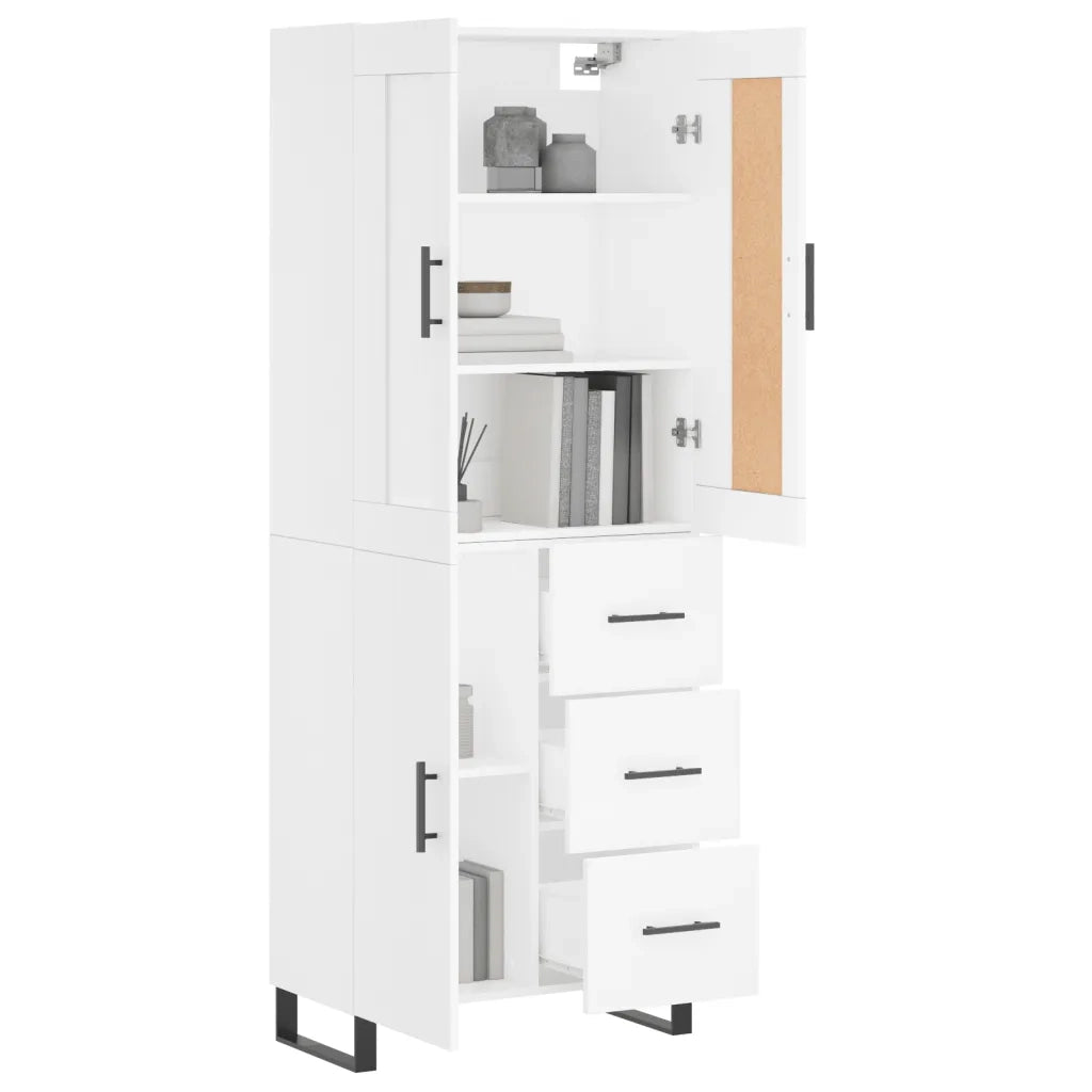 Credenza Bianca 69,5x34x180 cm in Legno Multistrato 3199833