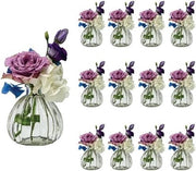 Set di vasi per decorazione di tavolo, 12 pezzi, vasi di vetro chiaro.