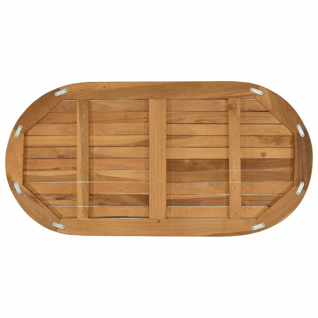 Piano del tavolo Ovale Legno di teak solido Naturale 42033171