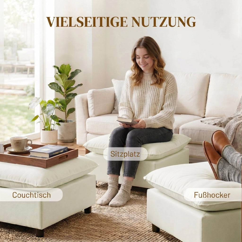 Pouf imbottito ¨C zephmum ¨C crema 75x75x40