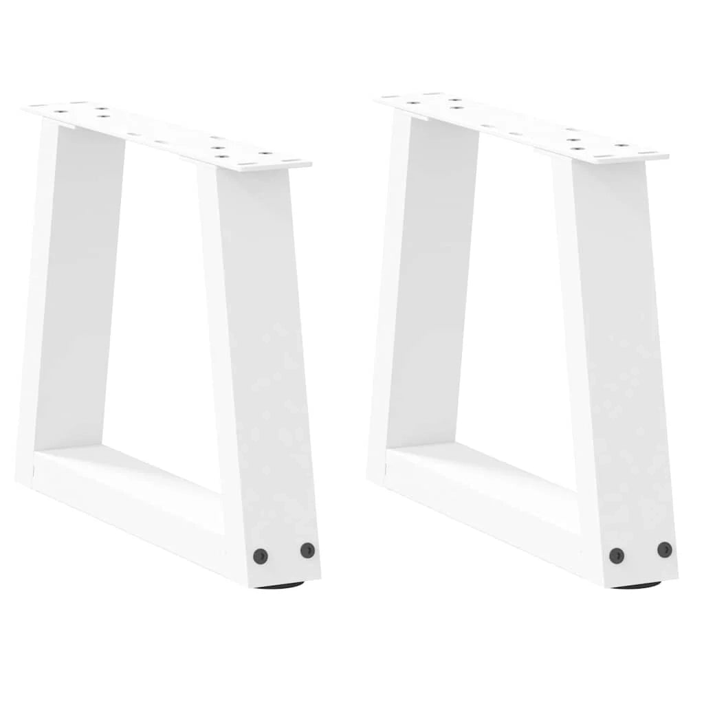 Set di 2 gambe per tavolino da caffè a forma di V 40 x 31 cm con piedini regolabili stile moderno acciaio bianco 02_0056822