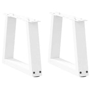 Set di 2 gambe per tavolino da caffè a forma di V 40 x 31 cm con piedini regolabili stile moderno acciaio bianco 02_0056822