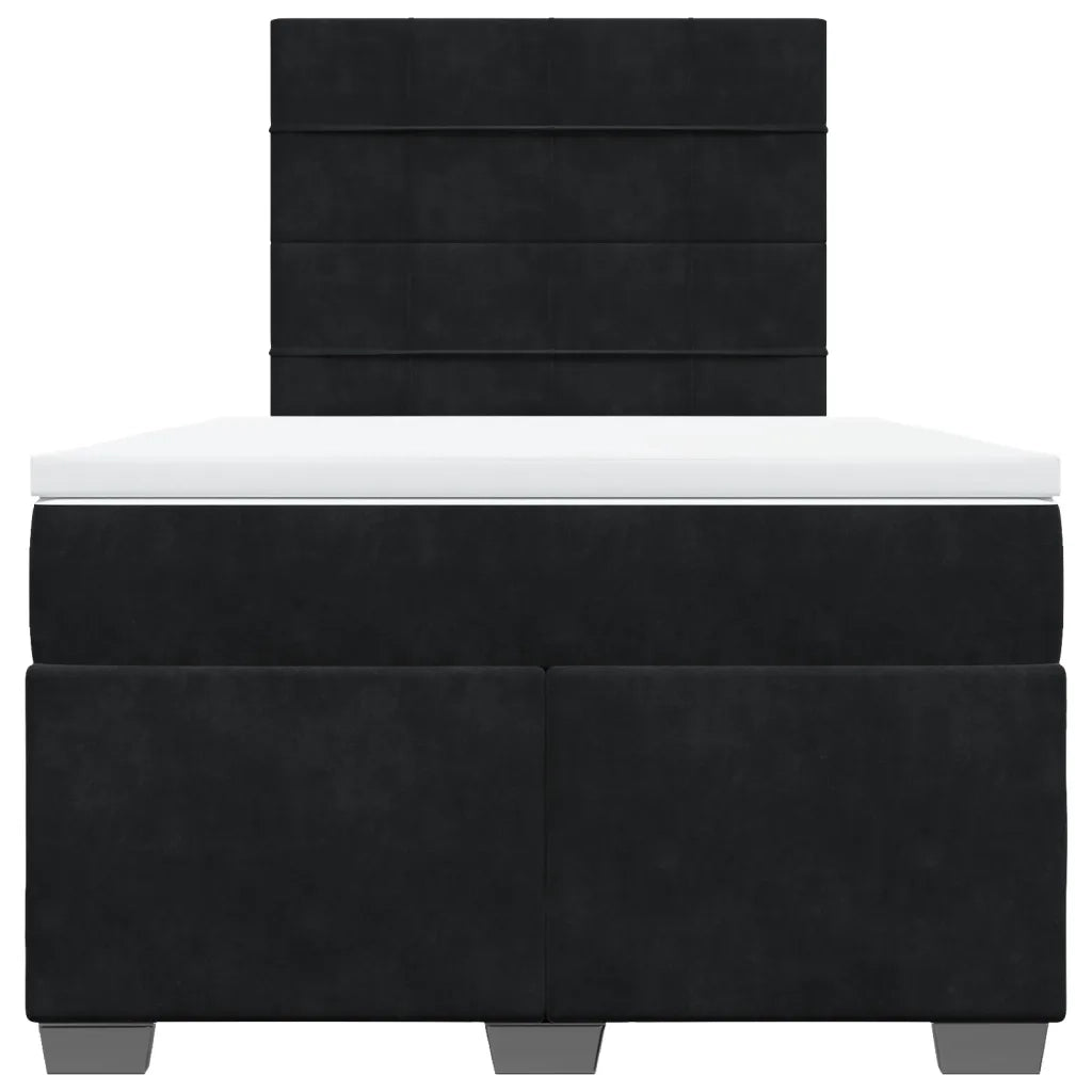 Giroletto a Molle con Materasso Nero 120x200 cm in Velluto 3290884