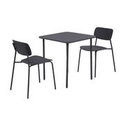 Set tavolo da giardino in metallo con 2 sedie, antracite