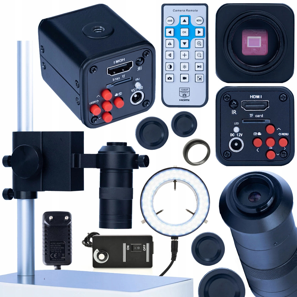 Set Microscopico Norma Black Pro 4 in 1 – Camera HDMI 1080P, Obiettivo 100x, Piattaforma 50mm/40mm, Illuminatore 56xLED