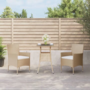 Set da Bistrò da Giardino 3 pz con Cuscini Beige in Polyrattan 3187420