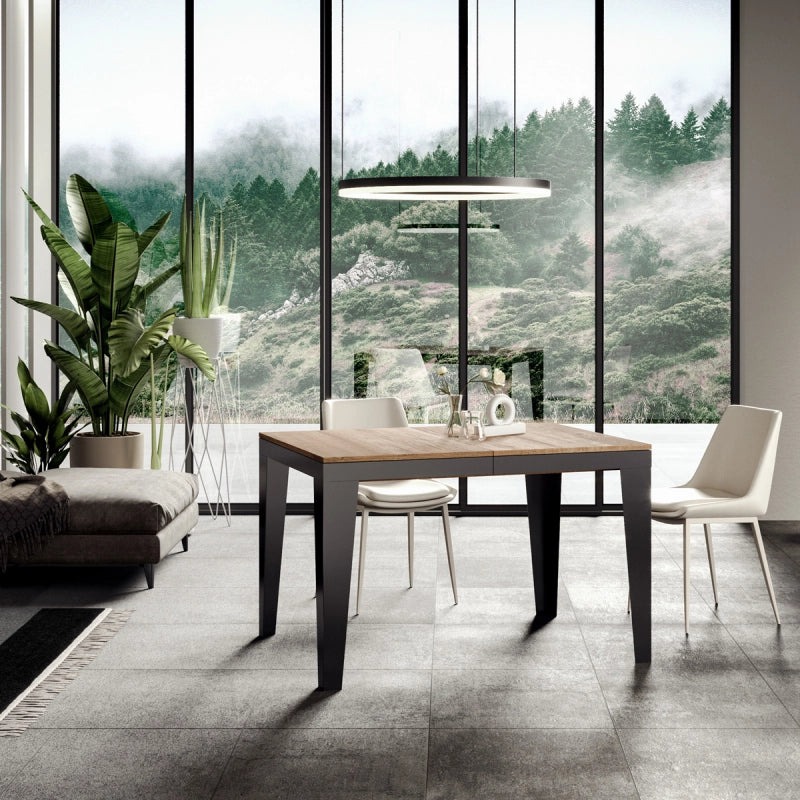 Tavolo allungabile 90x180/284 cm Flame Evolution telaio Antracite - Quercia Natura