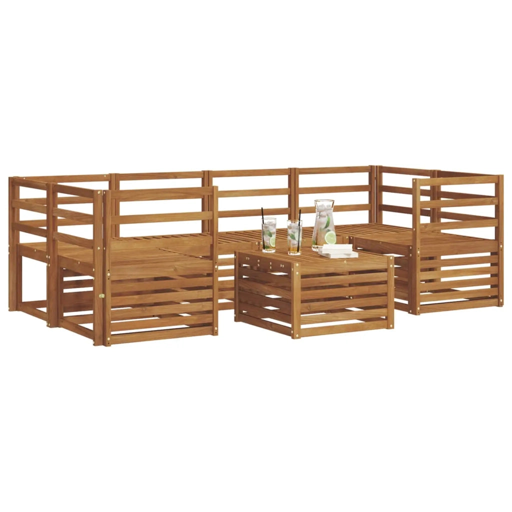 Set di divani da esterno 7 pcs Naturale