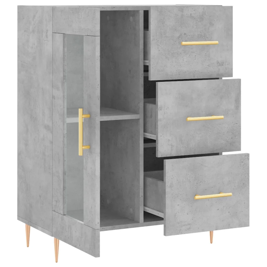 Credenza Grigio Cemento 69,5x34x90 cm in Legno Multistrato 828032