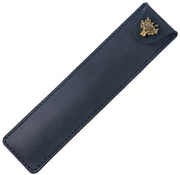 Etui in pelle vera con design vintage, borsa artigianale per penna stilografica e penna d'inchiostro, compatto 16,8 x 4 x 1,5 cm, nero