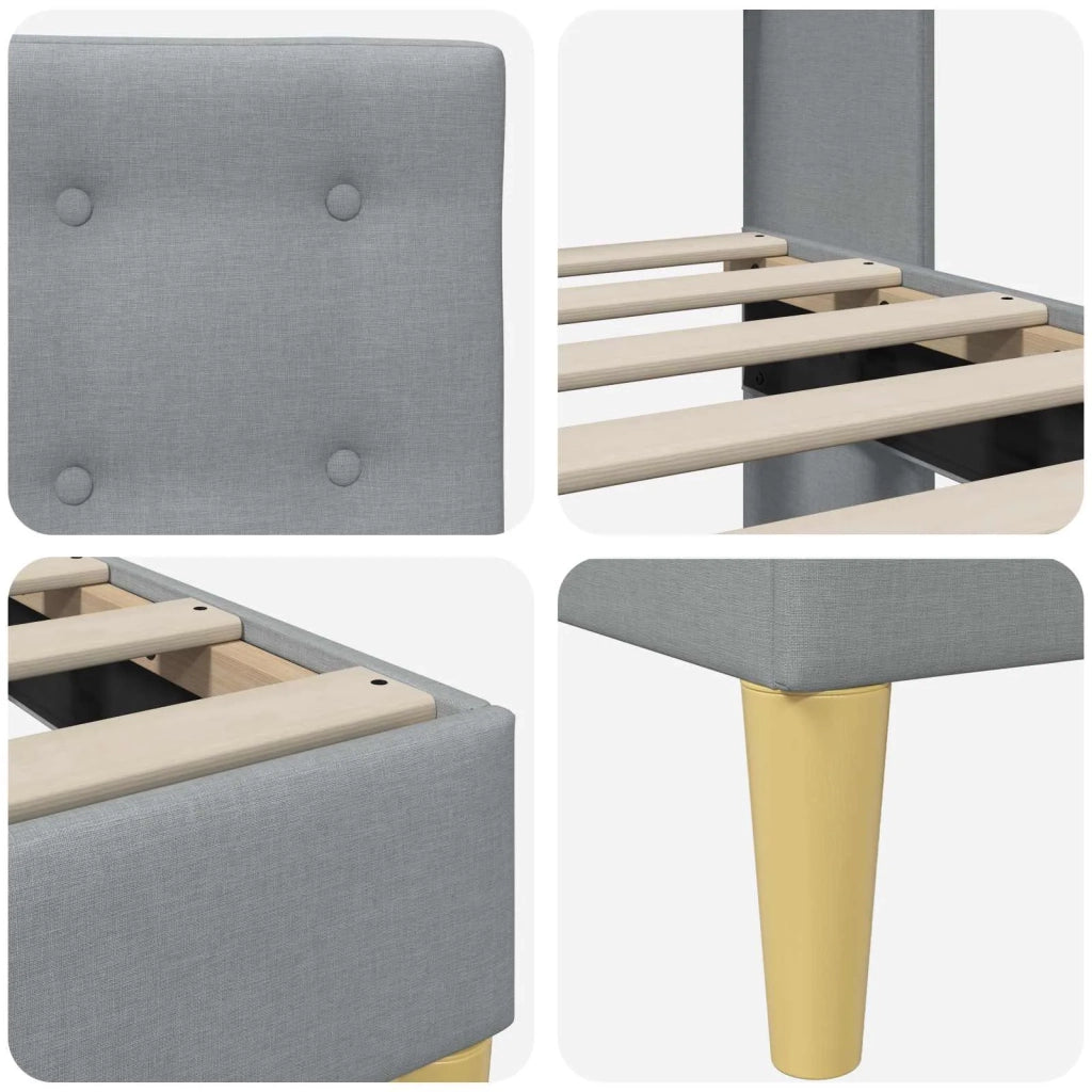 Struttura del letto Grigio Chiaro 120 x 190 cm Tessuto 42027779