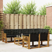 Set di divani da esterno con cuscino 9 pcs Naturale e Nero 3368807