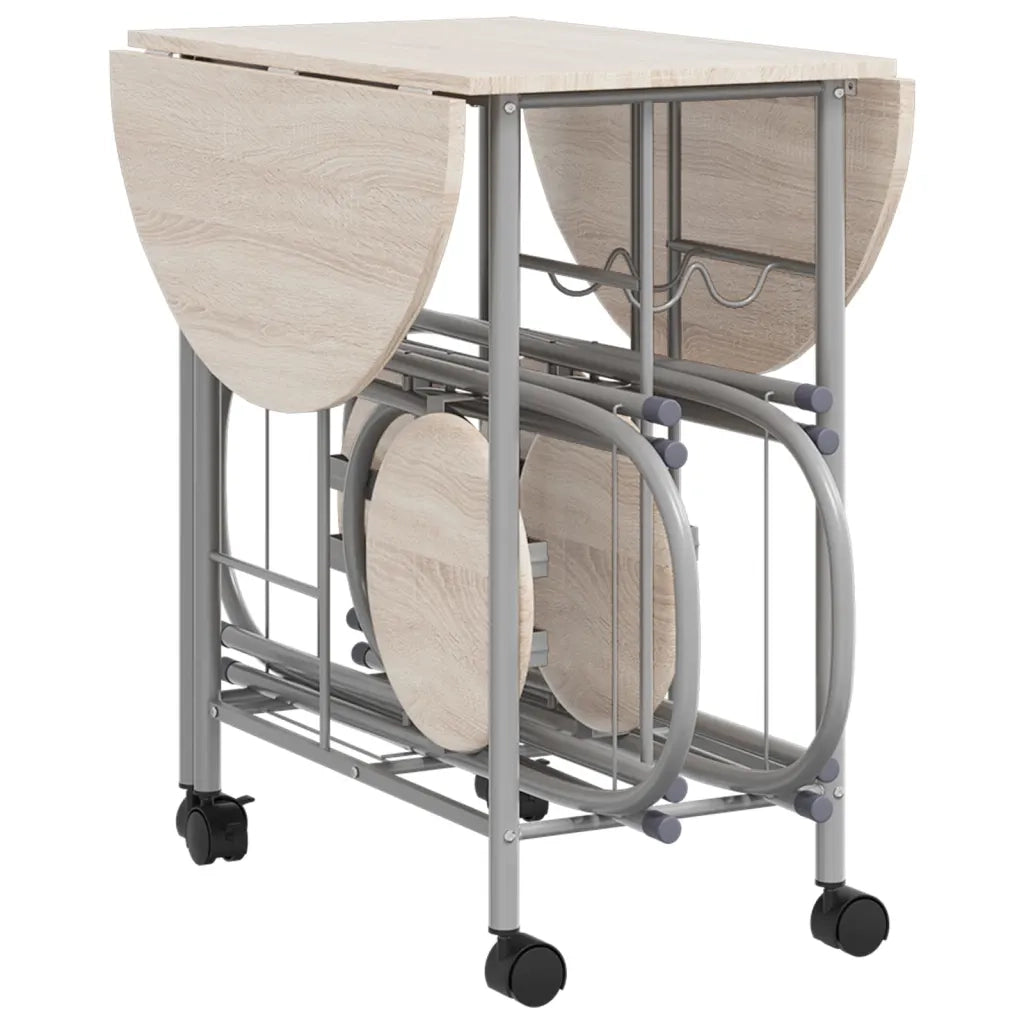 Set Tavolo e Sedie 5 pz Pieghevoli in MDF 243901