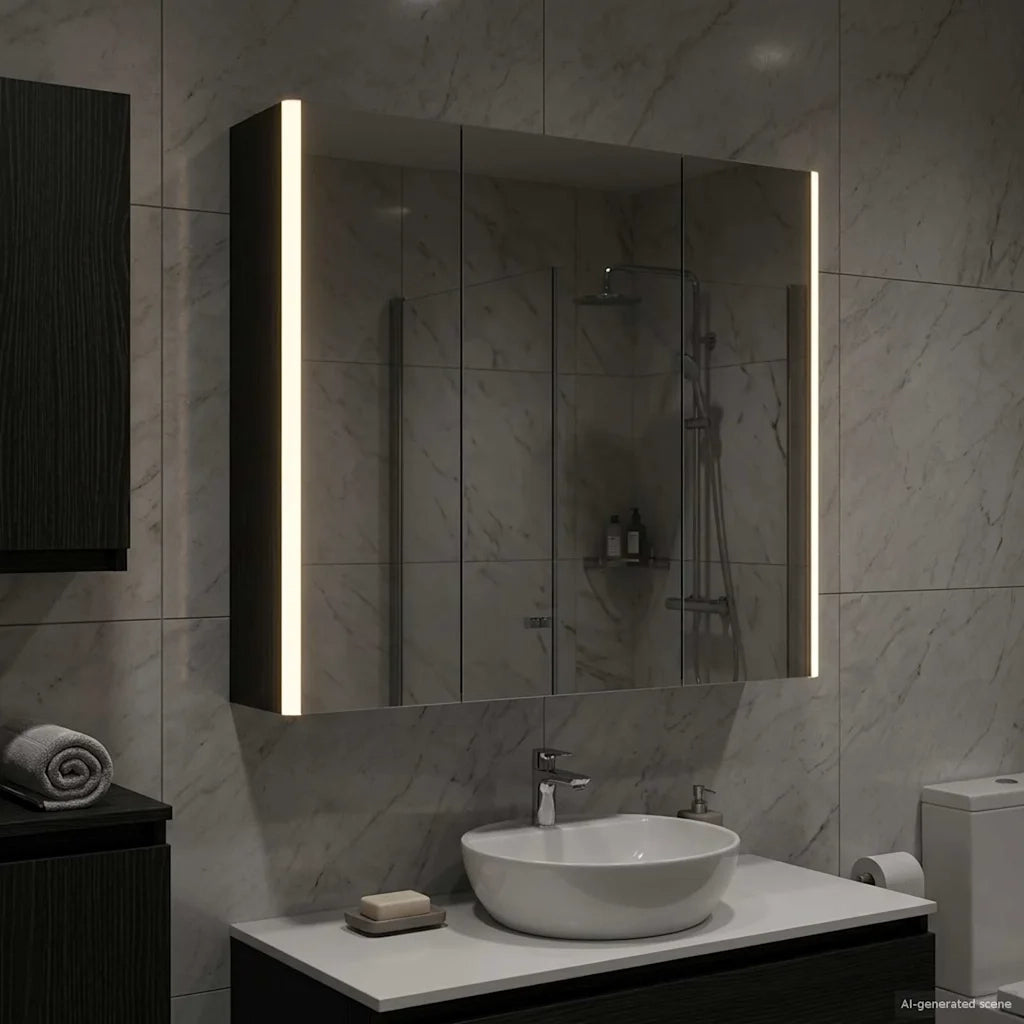 Mobiletto per specchio da bagno Rovere Nero 73.5 x 15.5 x 70 cm