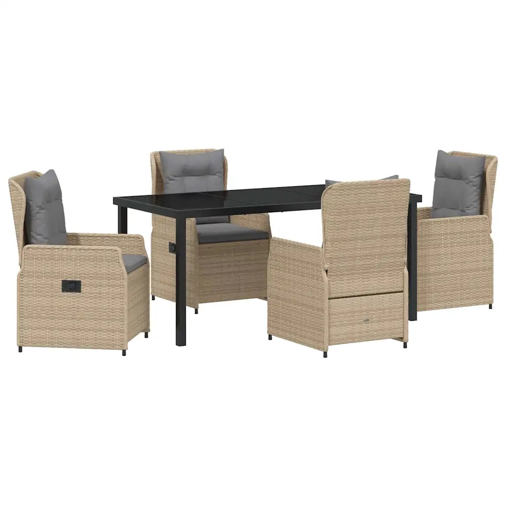 Set da Pranzo per Giardino 5 pcs Beige e Grigio Chiaro 3380963