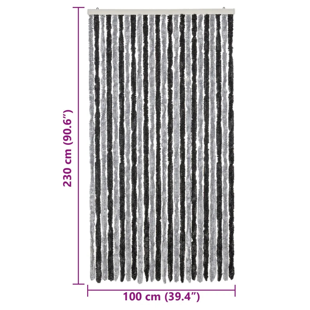 Tenda Antimosche Grigia e Nera 100x230 cm in Ciniglia CFW7987999