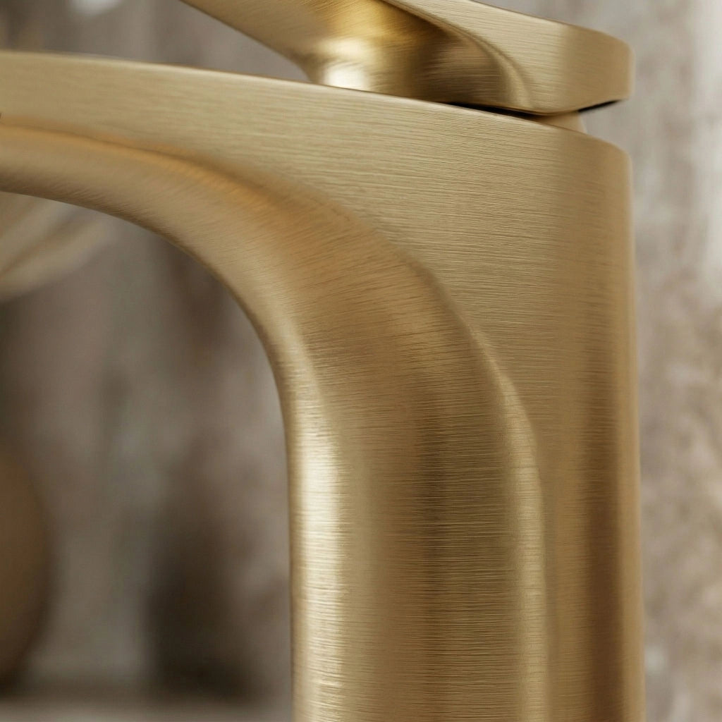 Rubinetto Per Lavabo Premium Rea Vision Gold Brush Low