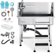 Kit di Piscina per Cani - Wastafello - Trimmer per Cani - Piscina Professionale Luxuosa – Kit di Scarico – Tubi per Acqua Calda e Fredda - Condotta di Scarico – Destro – Trimmer per Cani - Acciaio Inox