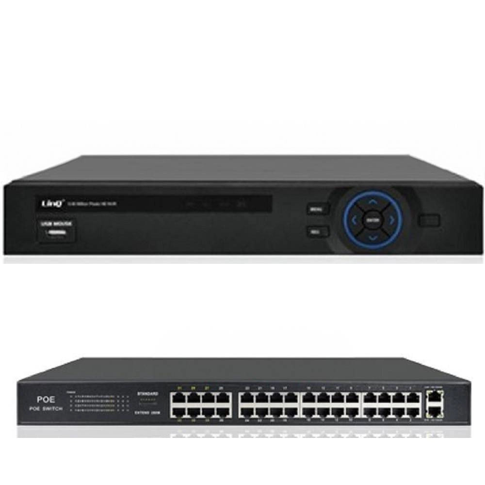 Trade Shop - Kit Nvr Hd 32 Canali + Switch Poe 32 Porte 1080p 500w 5 Milioni Di Pixel Nvr3232 -