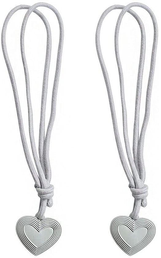 Tieback per tenda - 2 pezzi - Disegno a forma di cuore - Impermeabile - Duraturo - Decorazione per la casa - Clip magnetica per tende