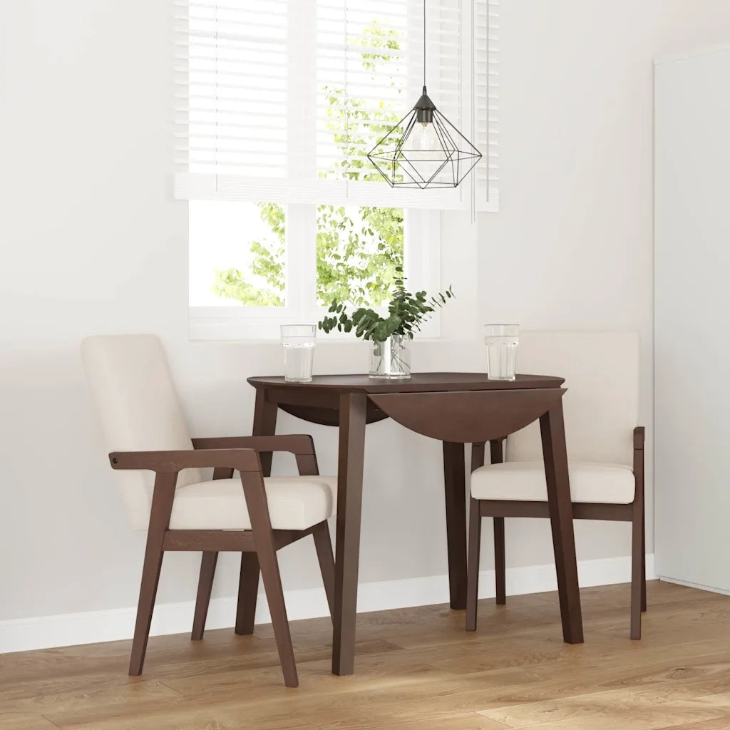 Sedie da Pranzo con Cuscini 2pz Marrone Legno Massello di Hevea 4102481