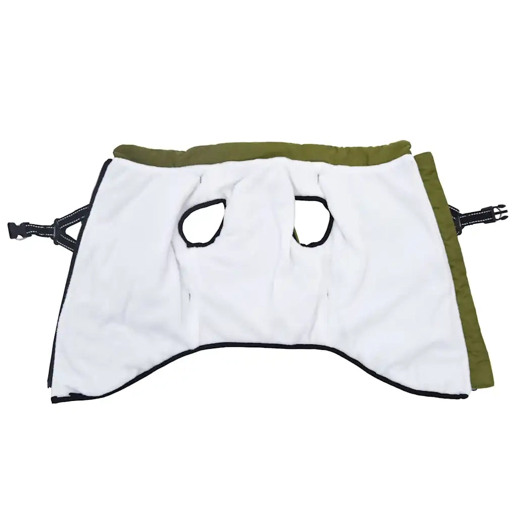 vidaXL Cappotto Cani Imbracatura Impermeabile Riflettente Verde L68