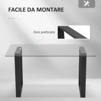 Set 2 Gambe per Tavolo Rettangolari Stile Industriale in Acciaio, Capacità 60 kg, 60x8x72 cm, Nero
