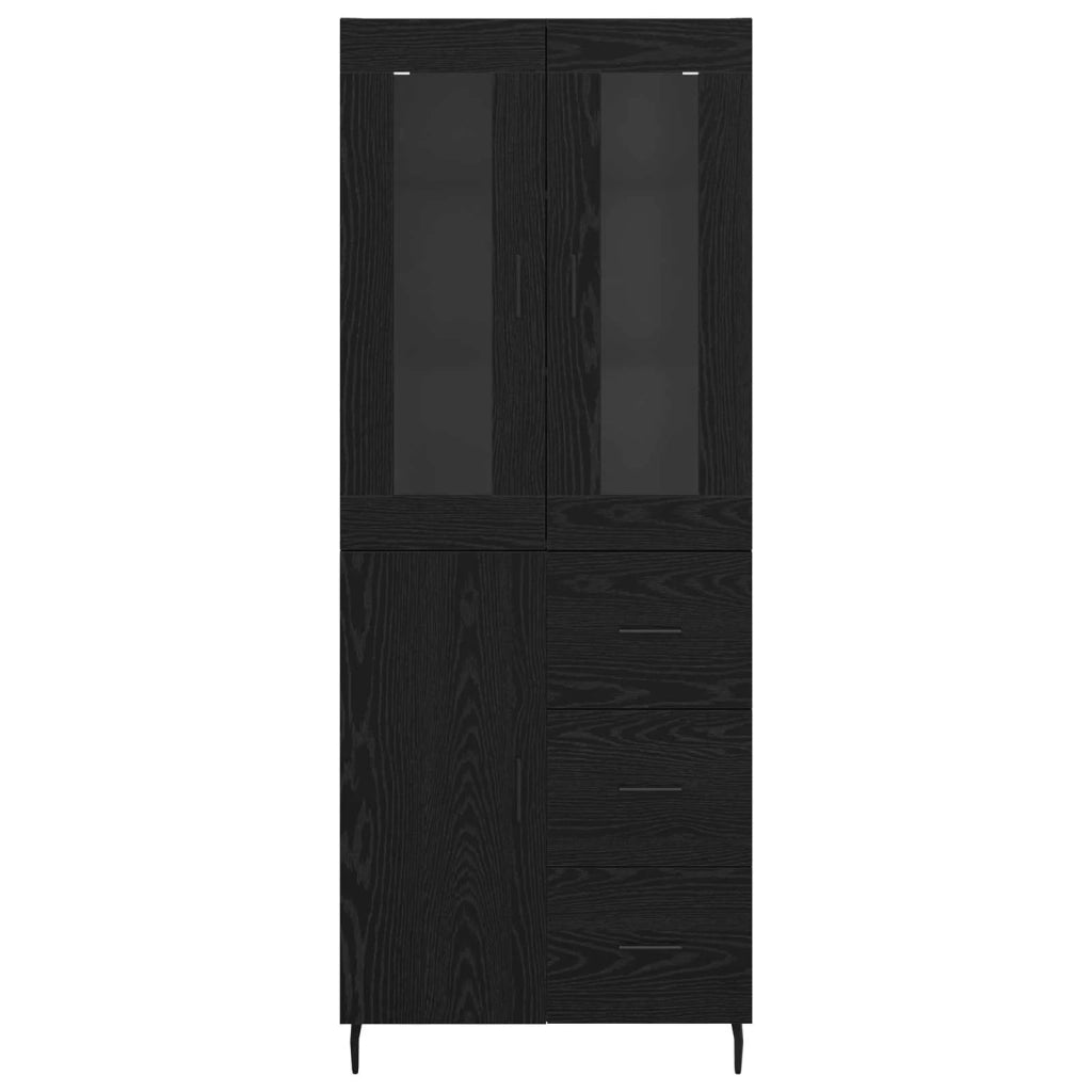 Credenza con cassetto 2 pcs Rovere Nero Legno multistrato 3416203