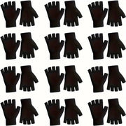12 paia guanti unisex senza dita di acrilico con buon allungamento, compatibili con touchscreen, guanti a maglia per tempo freddo, lavabili a mano, ideali per abbigliamento casual del fine settimana