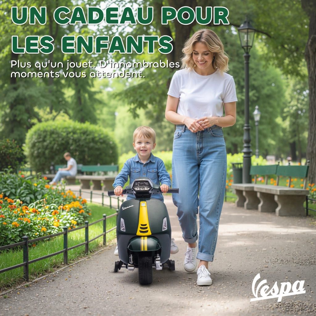 Auto elettrica per bambini con ruote di apprendimento ¨C zephmum ¨C verde 71x37x52 cm