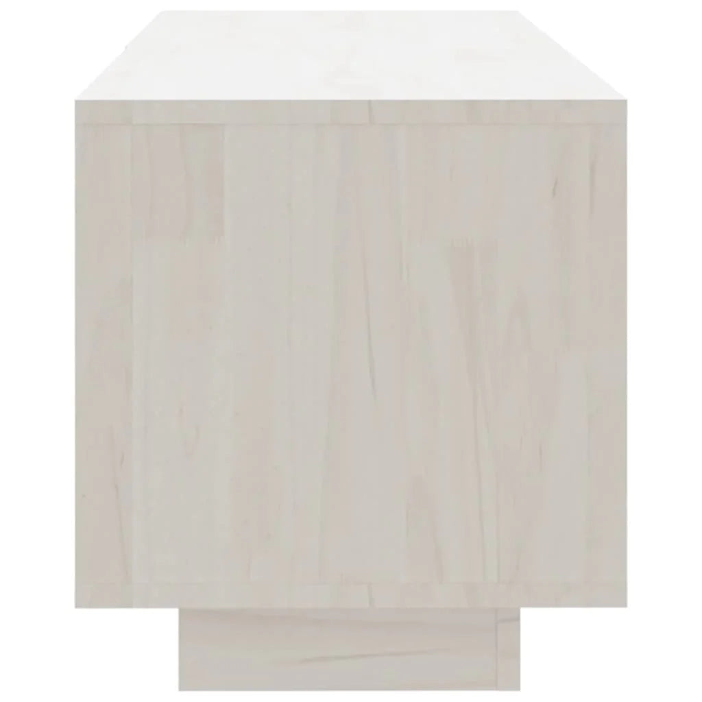 Mobile TV multimediale scaffale TV credenza mobile TV sala da pranzo soggiorno camera da letto 110 x 30 x 33,5 cm legno di pino massiccio bianco 02_0025707