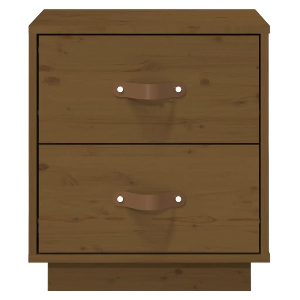 Comodini 2 pz Ambrati 40x34x45 cm in Legno Massello di Pino 818332