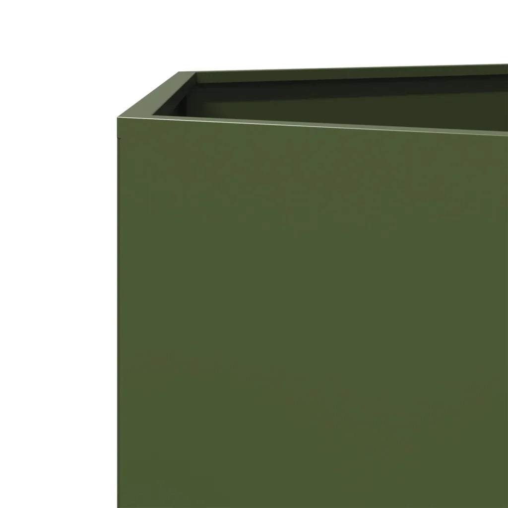 Fioriera | Cassetta per fiori | Vaso da Giardino Verde Oliva Esagono 138x120x45 cm Acciaio