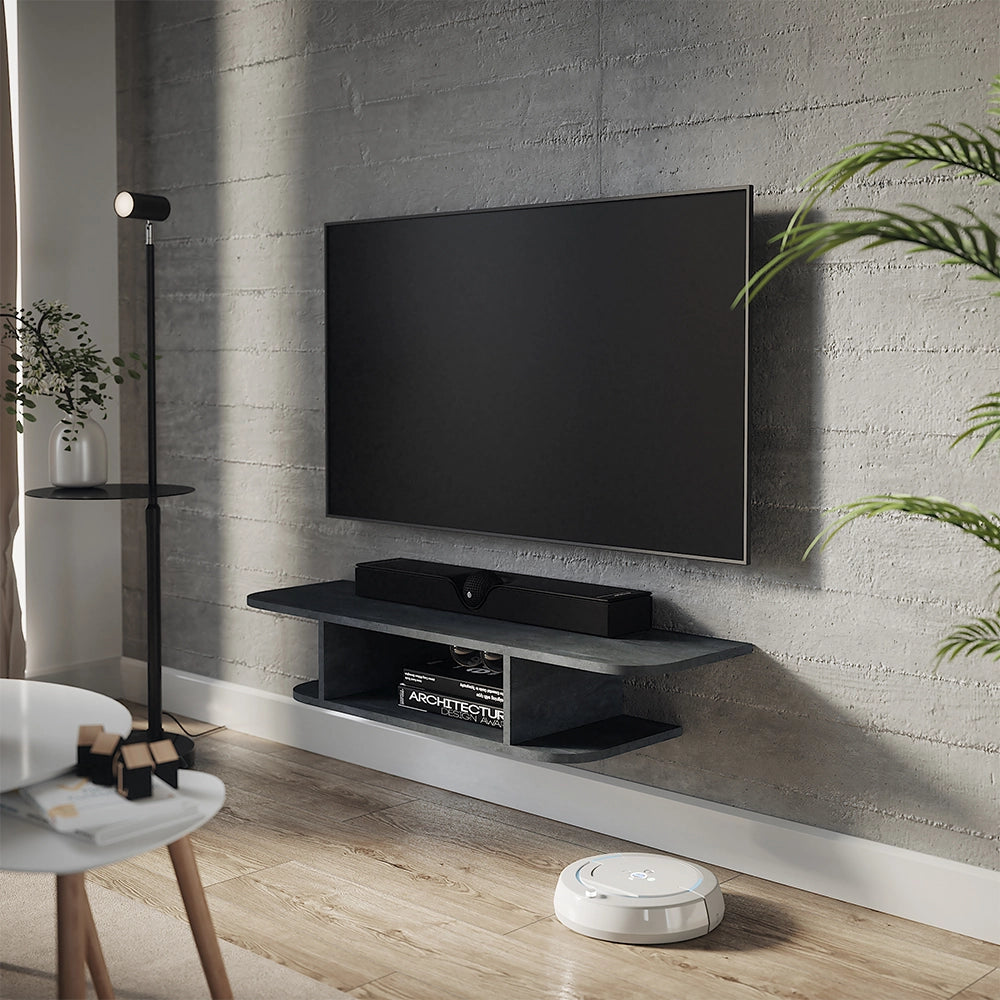 Vicco Mobile tv Calcestruzzo nero 105 x 18.2 cm con scomparti aperti