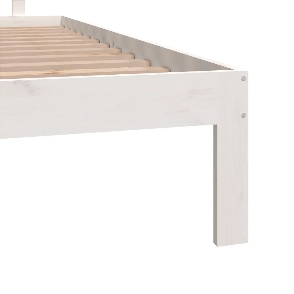 Giroletto-Struttura Letto Bianco in Legno Massello di Pino 160x200 cm 748528