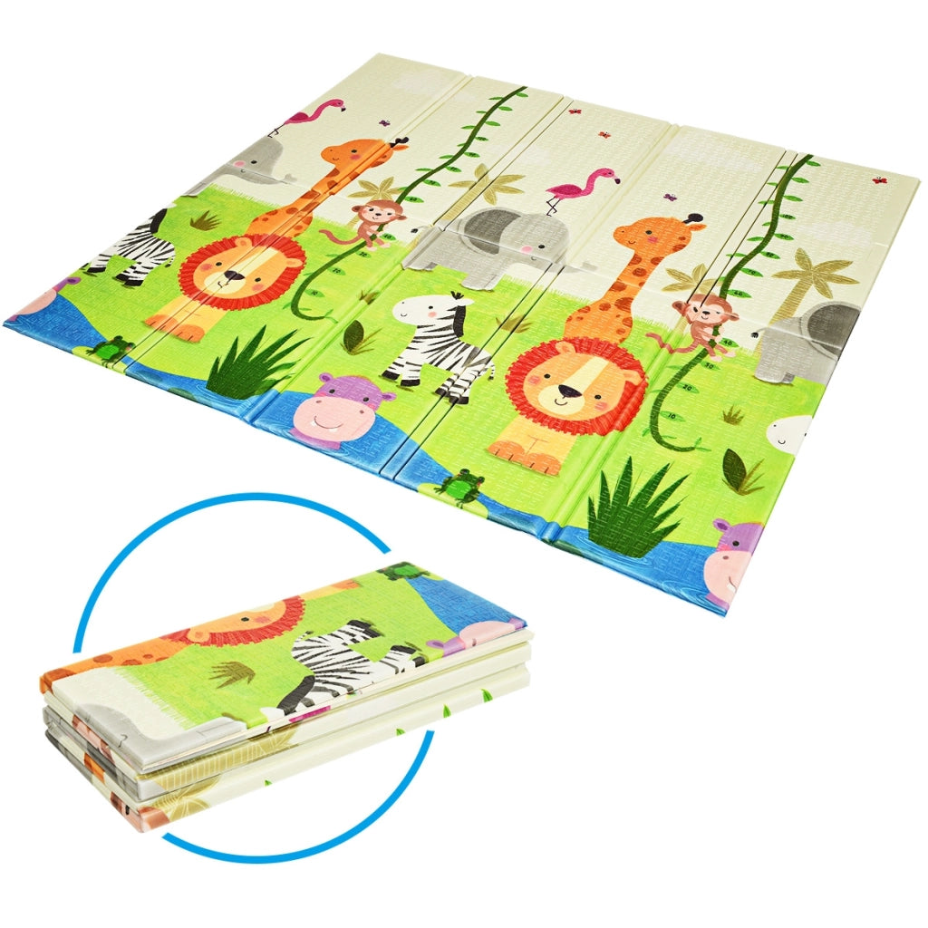 Tappetino da gioco ampio e impermeabile per bambini, Tappetino pieghevole e reversibile per gattonare-Tappetini da gioco