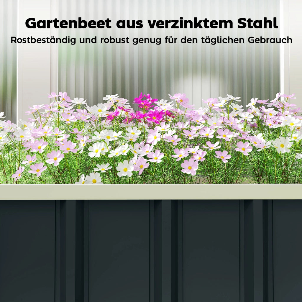 Letto rialzato in acciaio per giardino ¨C Xylo ¨C 136x52x31 cm grigio antracite