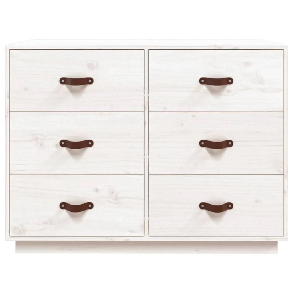 Buffet credenza cassettiera armadio mobile contenitore organizer per cucina soggiorno salotto 100 x 40 x 75 cm legno massello di pino bianco 02_0030171