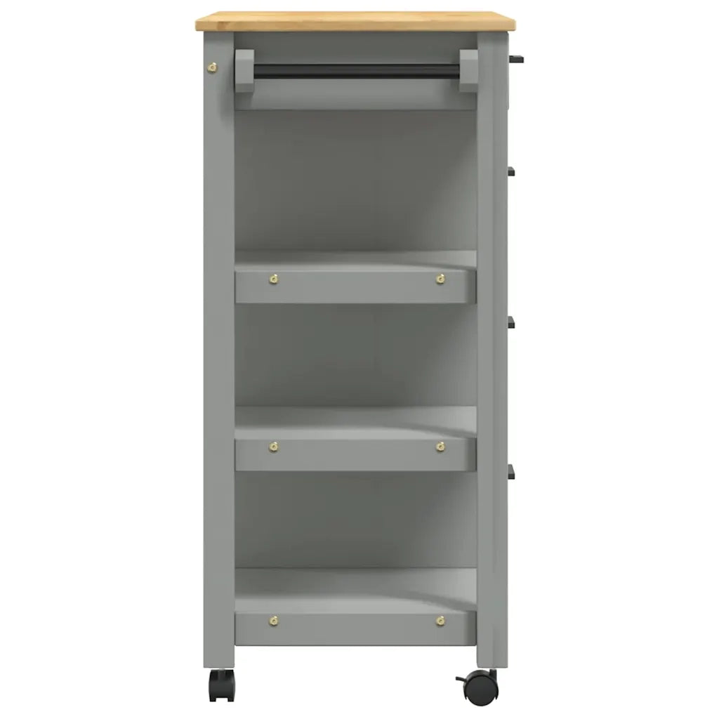 Carrello da Cucina MONZA 84x40x88,5 cm in Legno Massello di Pino 376113