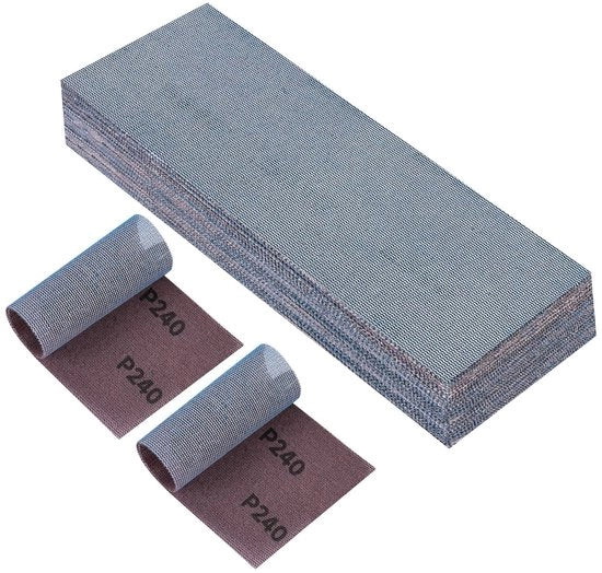 Strisce di abrasione 25 pezzi 80x230mm - Polvere abrasiva ceramica professionale - Corso di carta vetrificata 240 - Adesivo a nastro - Adatto per macchine da spazzola a mano - Tecnologia antistatica