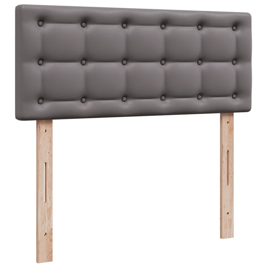 Giroletto a Molle con Materasso Grigio 120x190 cm in Similpelle