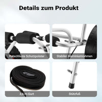 Carrello per trasporto kayak richiudibile In alluminio Ruote in PU Cinghia in nylon incl. Max 68 kg
