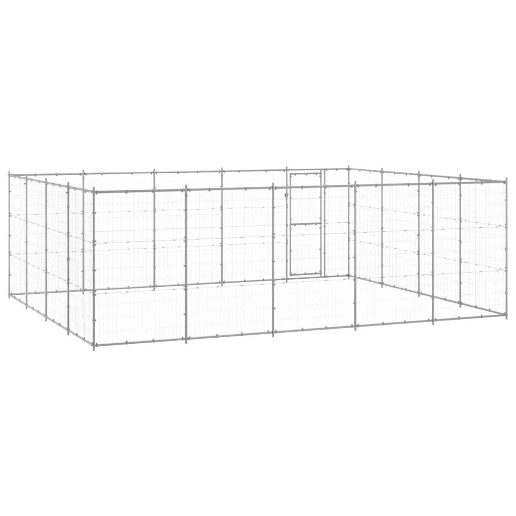 Cuccia da esterno gabbia recinto per animali box per cani da esterno in acciaio zincato 24,2 m² 02_0000416