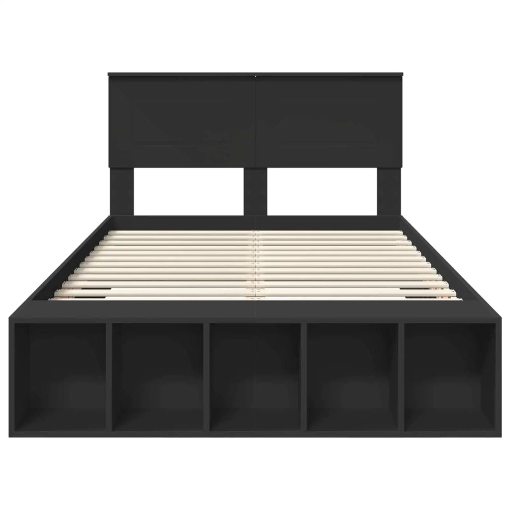 Struttura del letto Nero 135 x 190 cm Legno multistrato