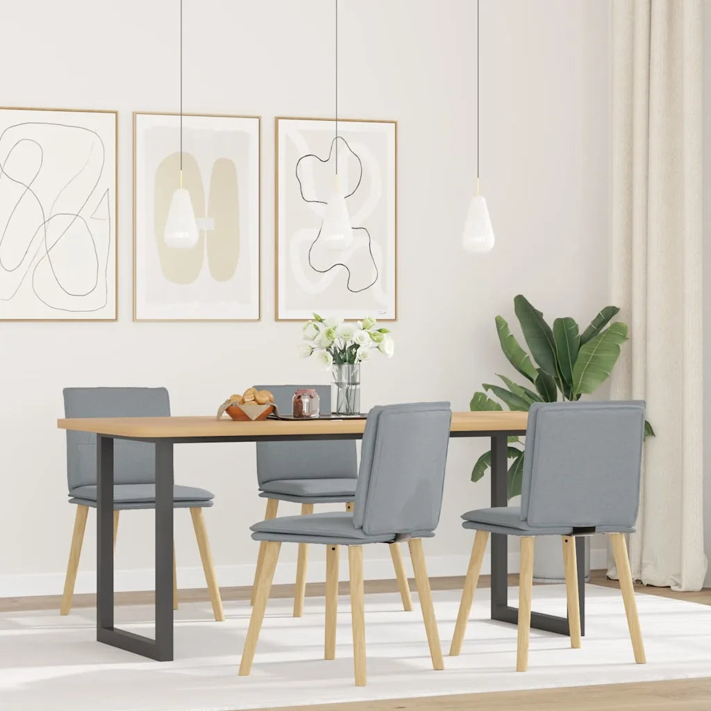 Sedie da Pranzo 4 pz Grigio Chiaro in Tessuto 3315355