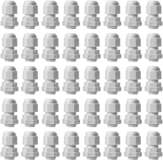 Connettore a vite per cavi M12 - Passaggio cavo idrodiffusore - 40 pezzi - Resistente all'usura nylon - Adatto per applicazioni outdoor - IP68 impermeabile