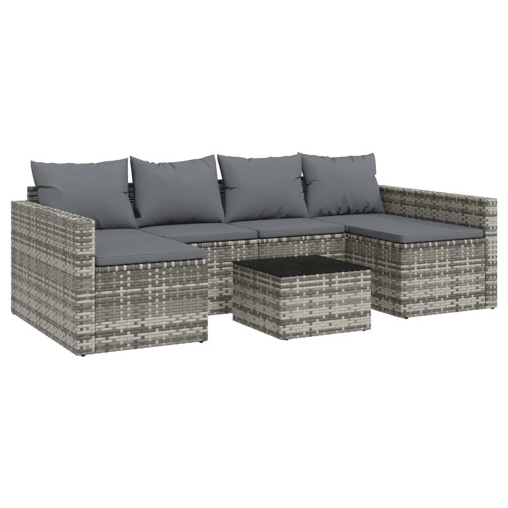 Set di Divani da Giardino 2 pz con Cuscini in Polyrattan Grigio