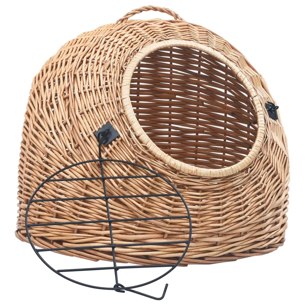 Trasportino per Gatti Grigio 50x42x40 cm in Salice Naturale 170908