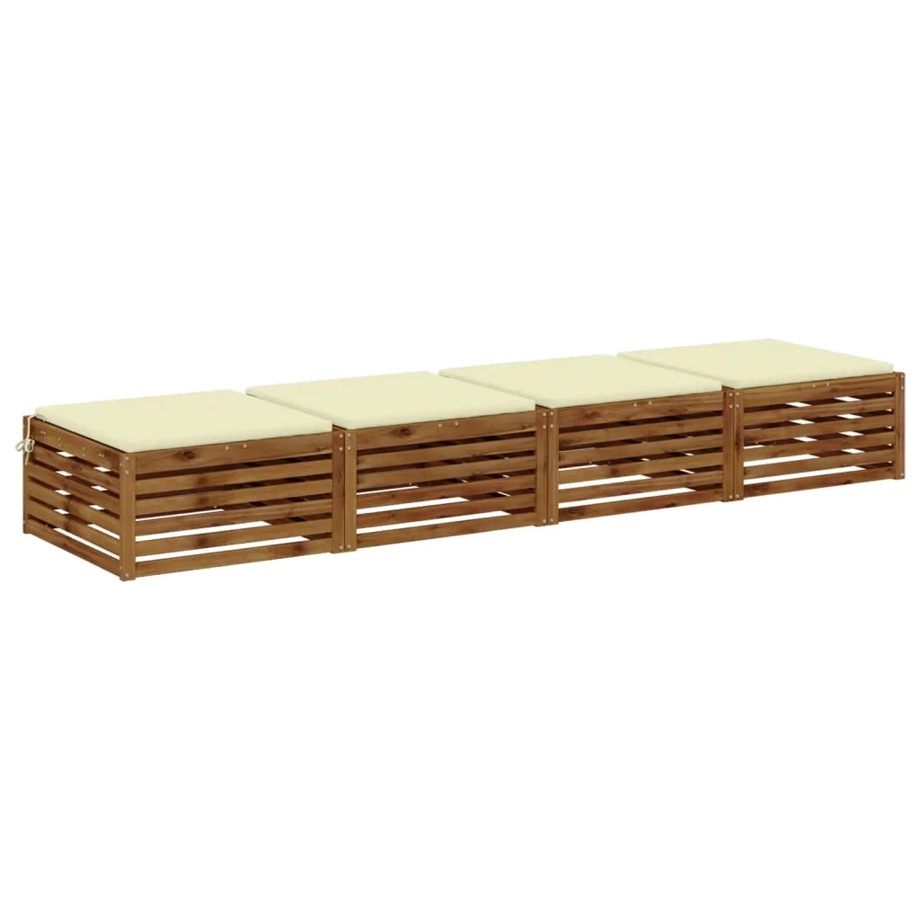 Cuscini per Sedia in 4 Pezzi SOEST 4 pz 100% Poliestere Crema 944794